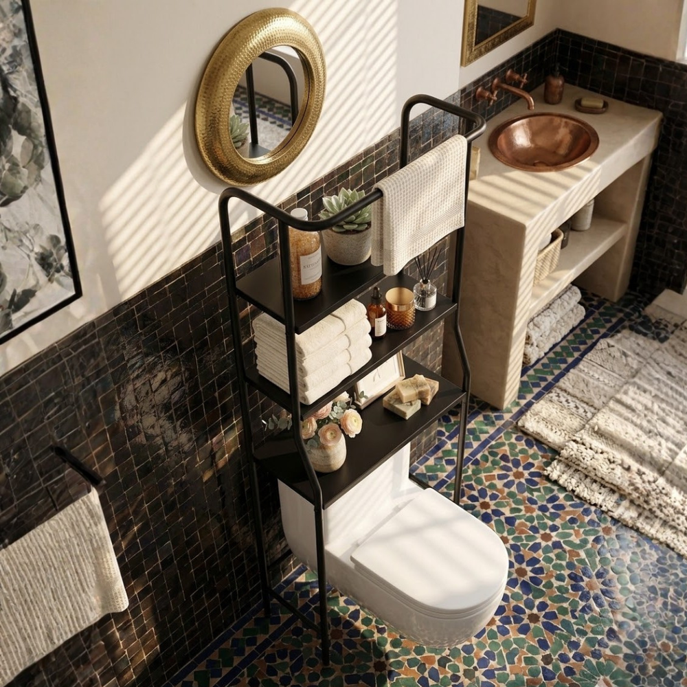Over-Toilet Storage Shelf – 3-Tier, 47×35×158 cm & Waterproof Steel