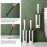 Disposable Toilet Brush – Replaceable Sponge Heads, 99.9% Bacteria Removal & Wall Mount Holder