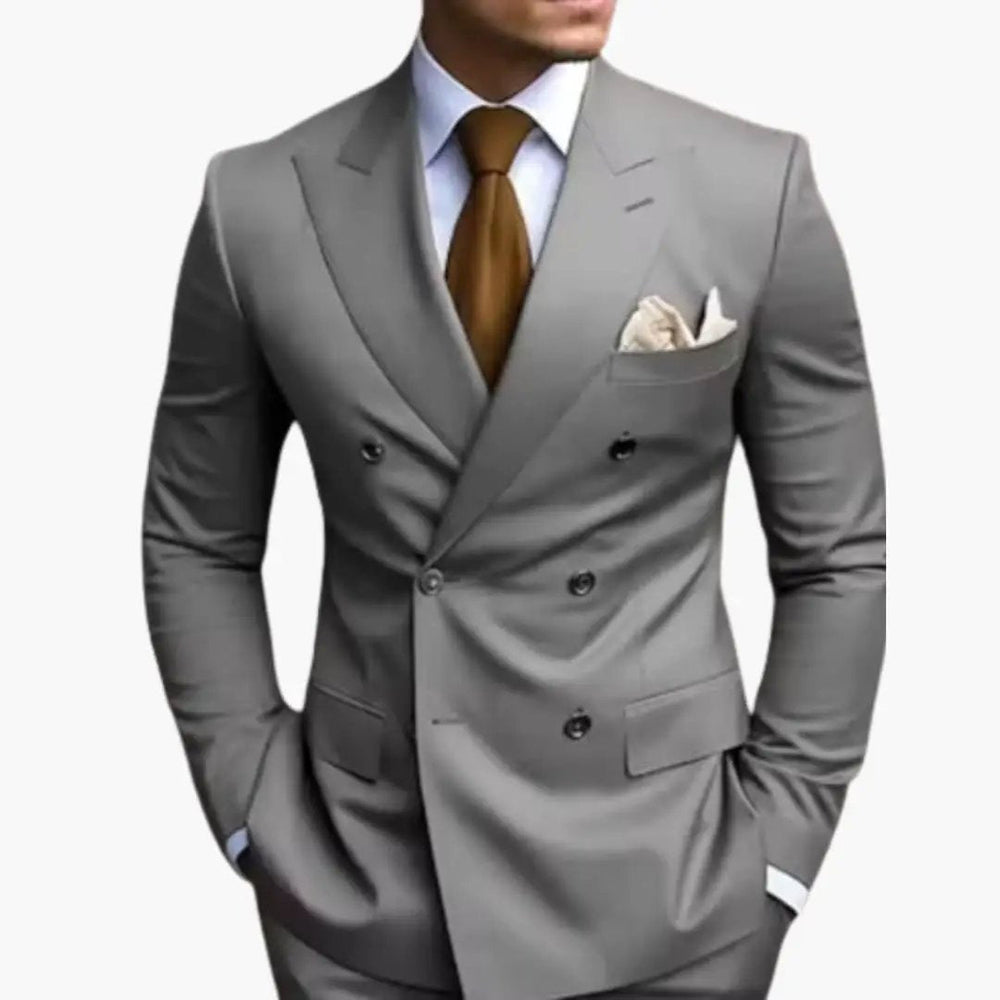 Men's Double-Breasted Suit – Two-Piece, Notch Lapel & Slim-Fit Trousers