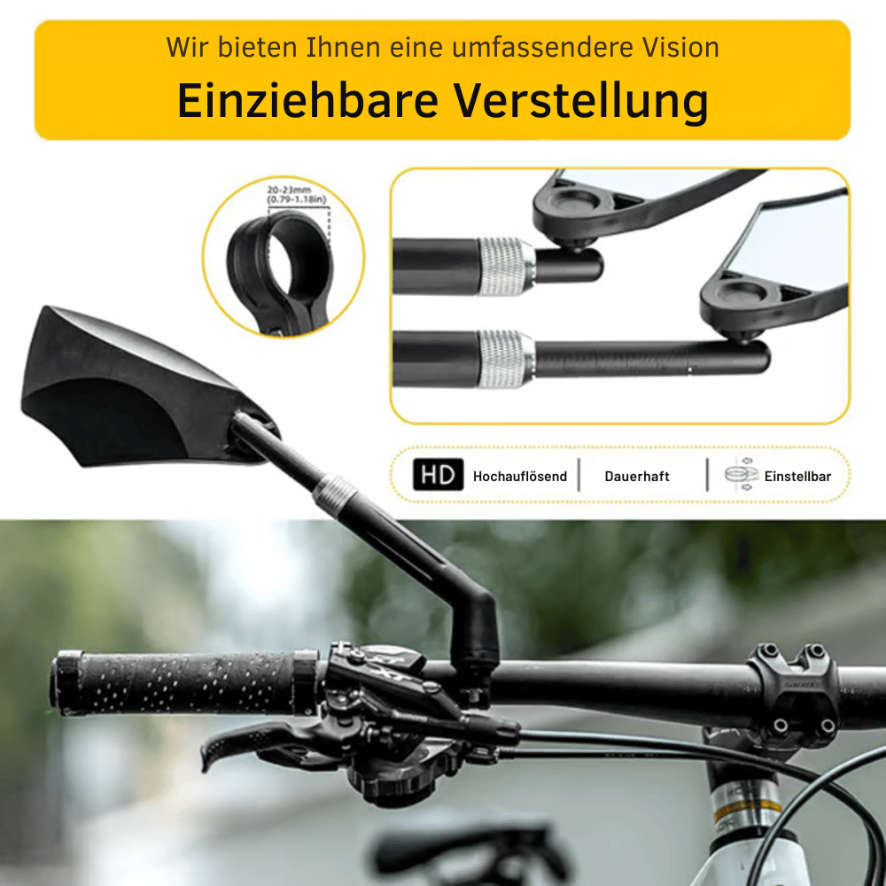 Fahrrad Rückspiegel mit 180° Sichtfeld und 360° Verstellung