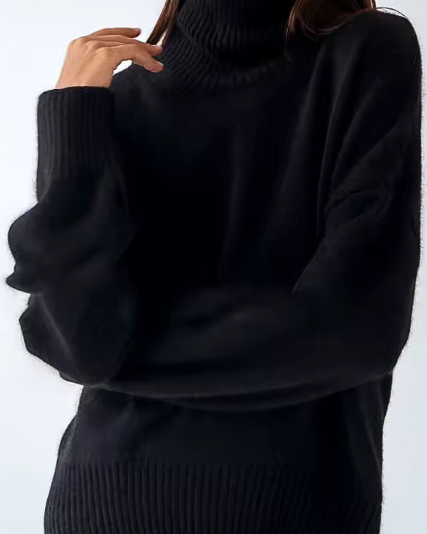 Lesley Oversized Roll Neck Sweater - Cozy Knit Pullover for Women