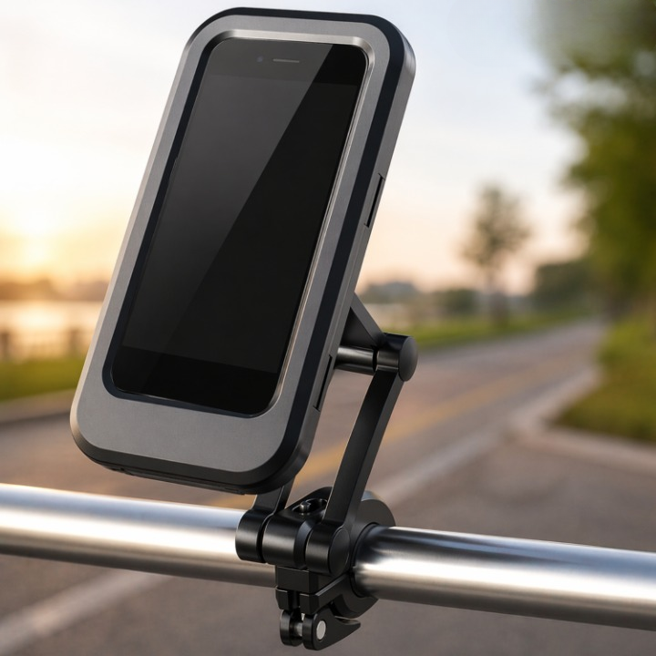 Waterproof Bike Phone Mount – 360° Rotation, Up to 6.7-Inch & Tool-Free
