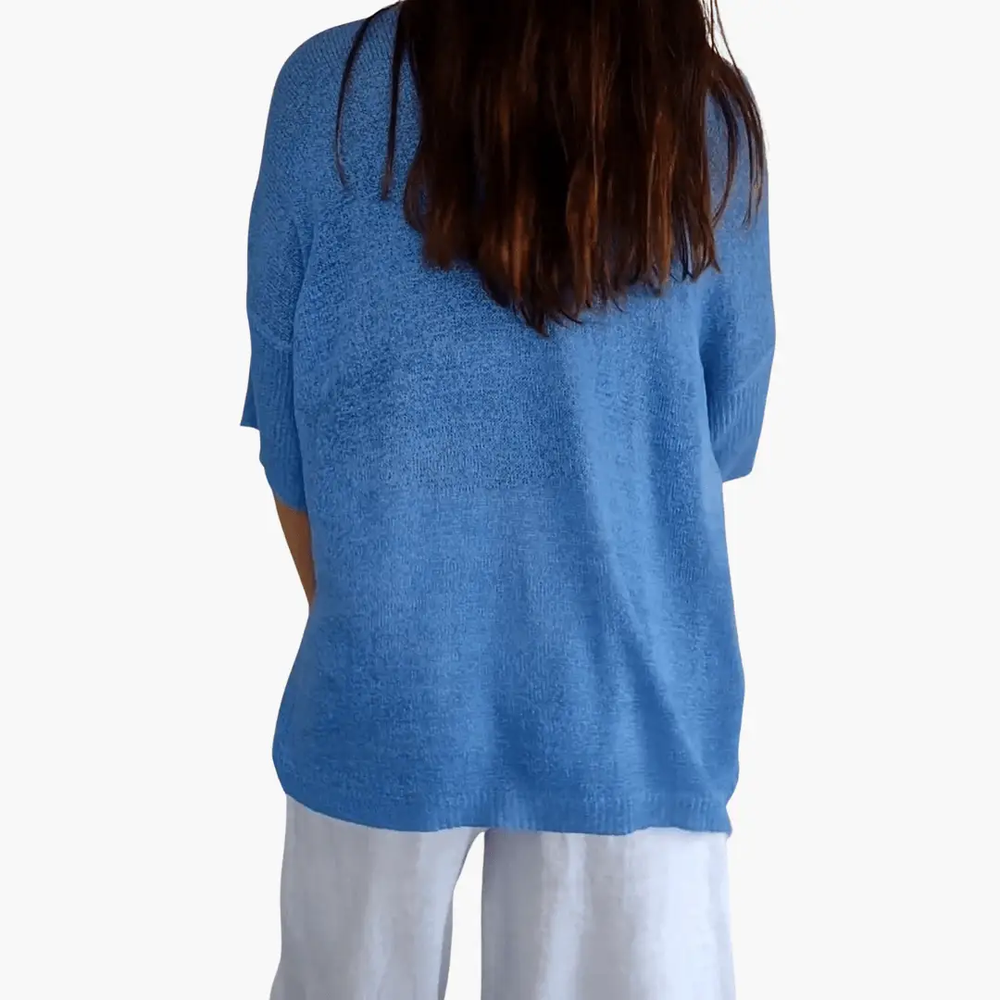 Women's Top – V-Neck, Loose Fit & Summer Casual Style