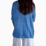 Women's Top – V-Neck, Loose Fit & Summer Casual Style