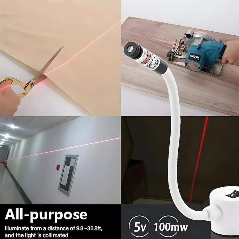 Magnetic Laser Sewing Guide – USB Powered, Flexible Silicone Arm & 3 Light Modes