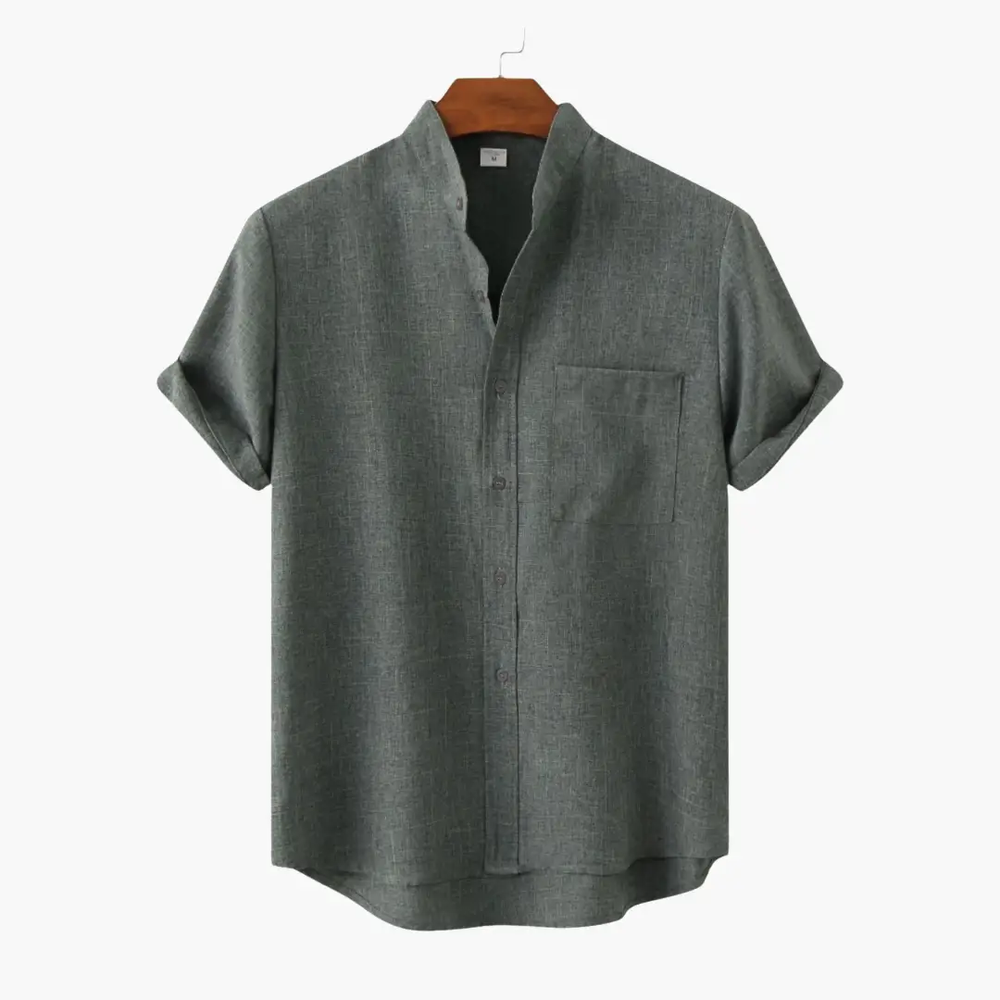 Men's Button-Down Shirt – Short Sleeve & Collar