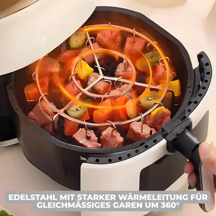 Optimized Product Title: "Heißluftfritteusen Grillaufsatz mit Spießen – Perfekter Zubehör für knusprige Grillgerichte" 

This title includes relevant keywords for better visibility and highlights the product's benefits.