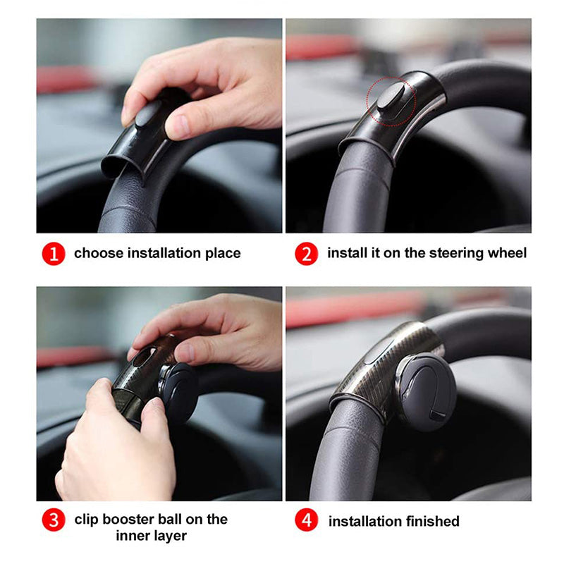 360° Steering Wheel Knob – Universal Fit, Non-Slip Silicone & ABS Grip