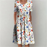 Luna Chic Summer Dress (Print) - White Red