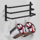 Wall-Mounted Towel Rack – No-Drill Aluminum, Matte Black & 2 or 3 Bars in 40/60cm