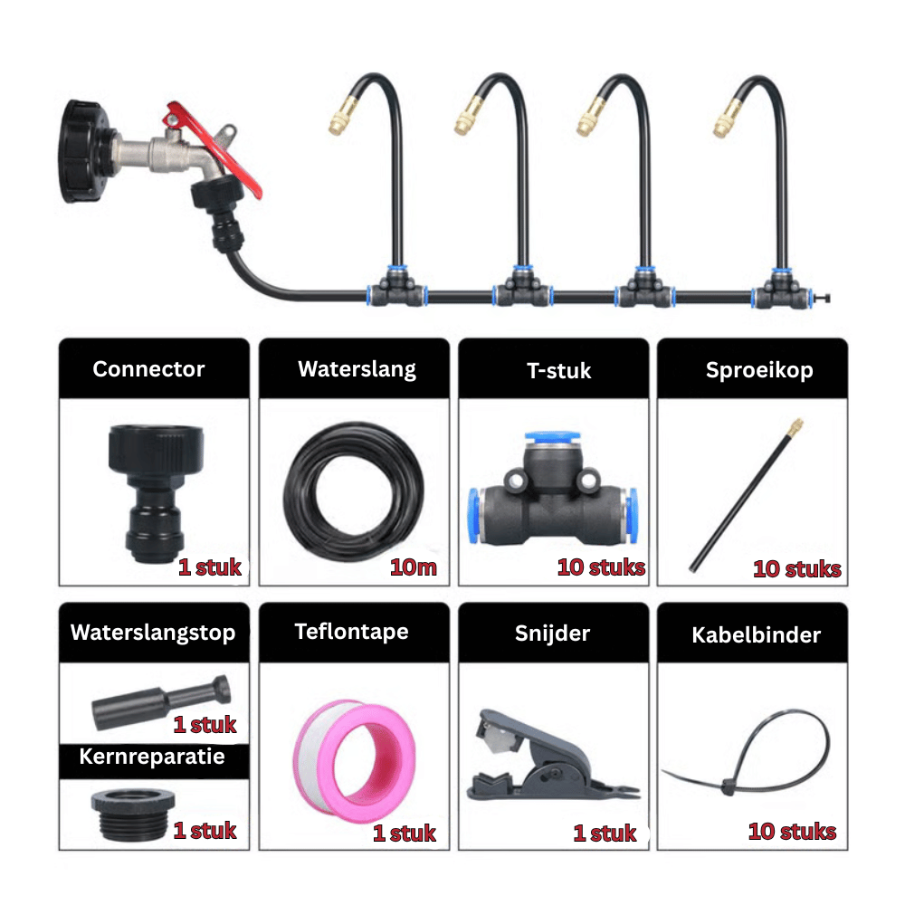 Automatic Garden Irrigation System – 360° Brass Nozzles, 2-5 Bar Pressure & 5-20m Lengths
