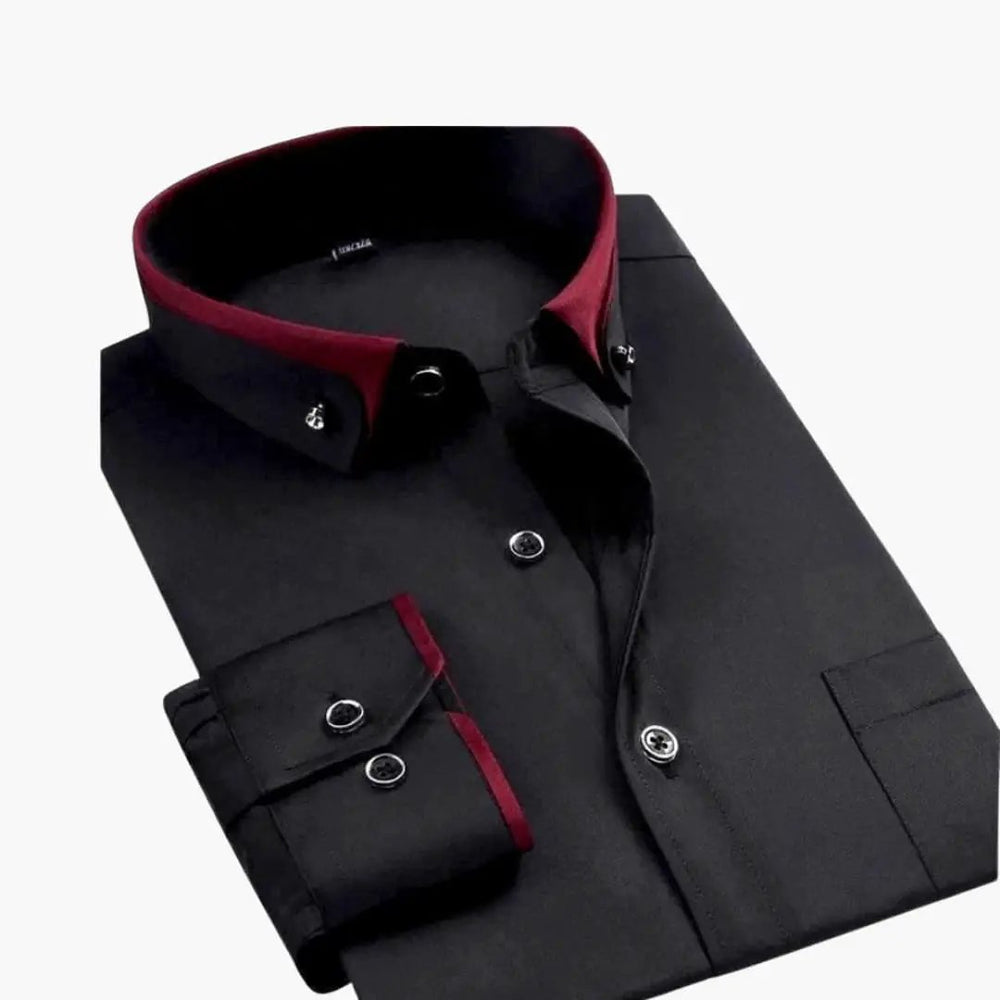 Men's Long Sleeve Shirt – Classic Collar, Adjustable Cuffs & Versatile Fit