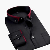 Men's Long Sleeve Shirt – Classic Collar, Adjustable Cuffs & Versatile Fit
