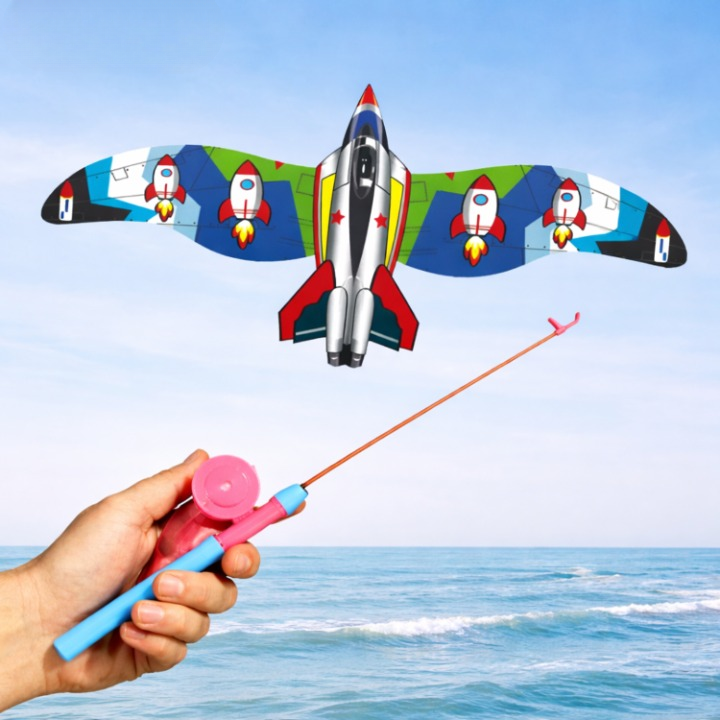 Kids Kite with Fishing-Rod Handle – 50 m Line, Fiberglass Frame & Easy Control