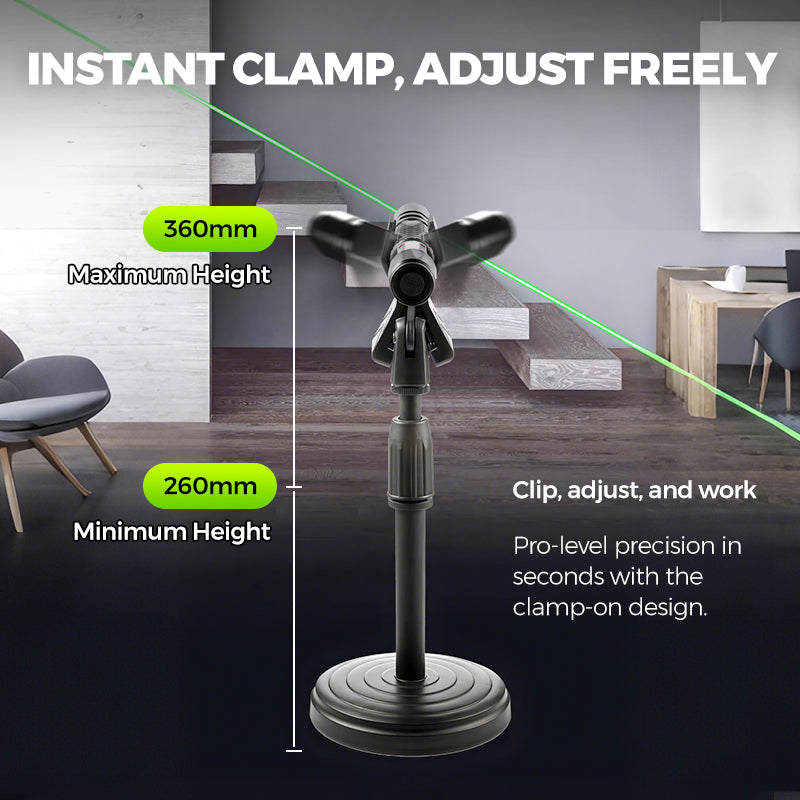 Green Cross-Line Laser Level – IP64, ±0.1° Accuracy & Tripod Mount