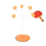 Table Tennis Trainer Set – Flexible Return Arm, Suction Cup Base & 2 Wooden Paddles