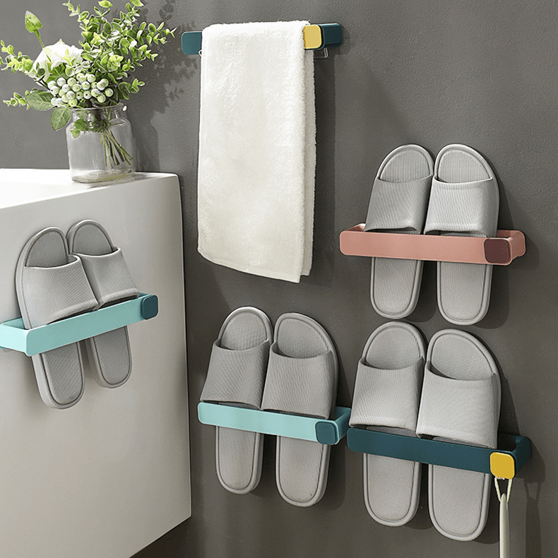 No-Drill Wall Shoe Holder – Adhesive Mount, PP Plastic & 4 Colors
