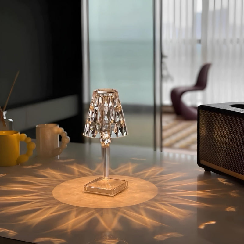 Crystal Table Lamp with Touch Control – LumeCrystal