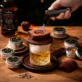Cocktail Smoker Kit – Whiskey Barrel Design, Solid Wood & Stainless Steel Bowl