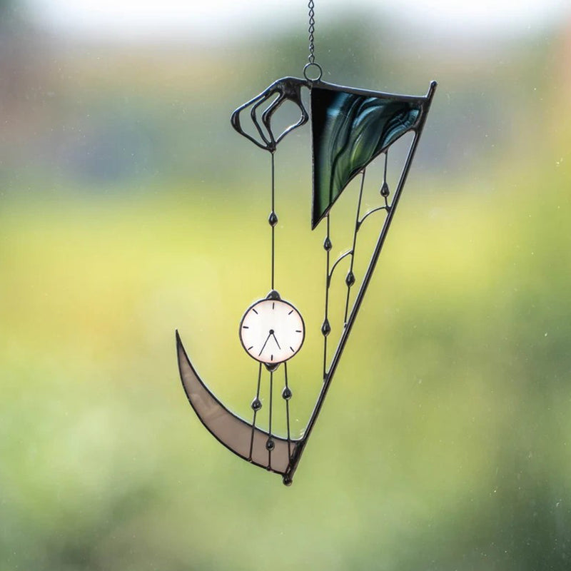 Halloween-Fensterdeko Buntglas mit Metallrahmen