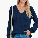 Women's Sweater – V-Neck, Long Sleeve & Pullover Style