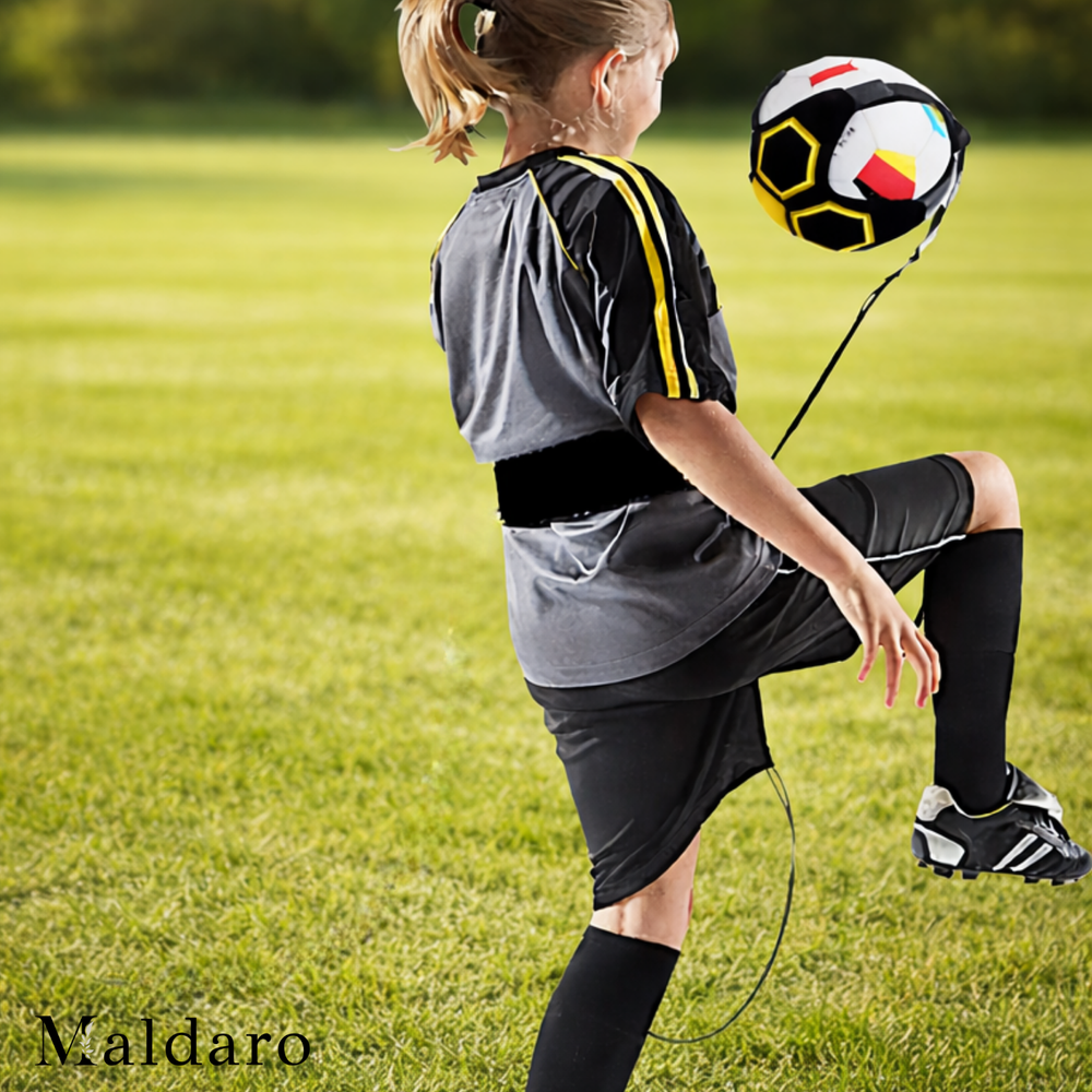 Kids Soccer Trainer Belt – Auto Ball Return, Adjustable Waist Strap & Neoprene