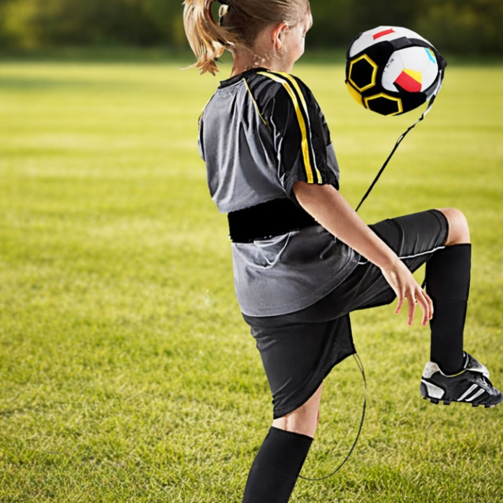 Kids Soccer Trainer Belt – Auto Ball Return, Adjustable Waist Strap & Neoprene