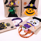Halloween Treat Bag with Pumpkin Cat Witch and Skull Design