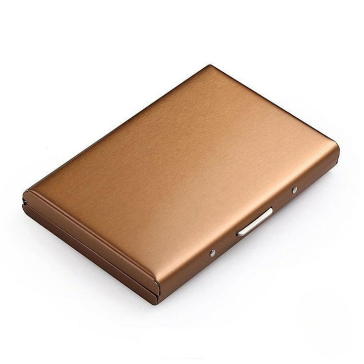 RFID-Blocking Metal Card Holder – Holds 6 Cards, Slim Anti-Theft & Pop-Up Design