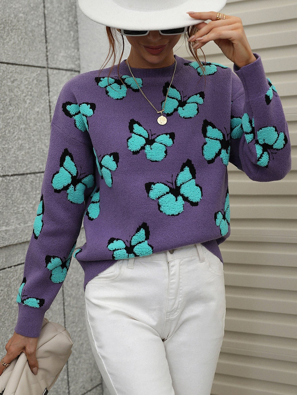 Ladies' Sweater with Butterfly Pattern – Liora - 2