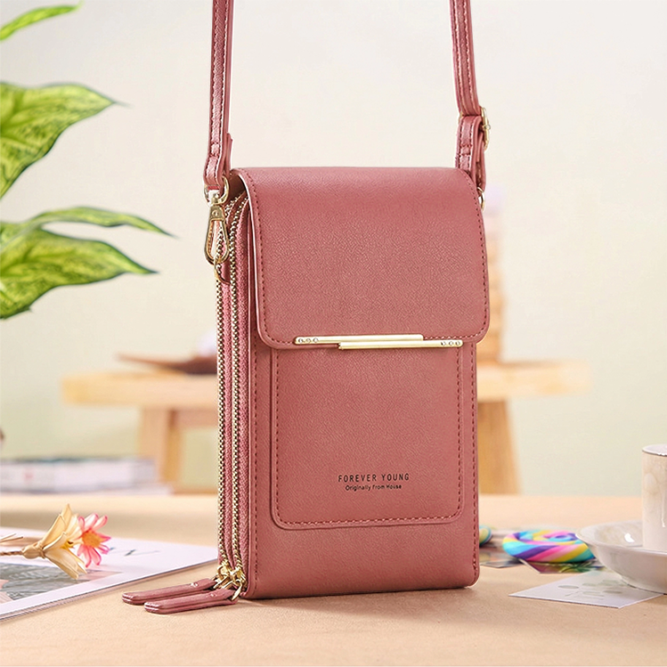 Women's Crossbody Bag – Touchscreen Window, RFID Protection & 3-in-1 Wear