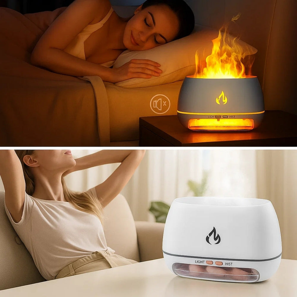 Ultrasonic Salt Stone Humidifier – LED Light, Whisper-Quiet & 18×12.5×8cm Compact