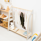 Montessori Toddler Furniture - Natural Wood Clothing Rack for Nursery | Stylish & Functional Kids Clothes Organizer | Perfect Christmas Gift