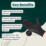 BowLift | Warm Waterproof Gloves: Thermal Gloves with Touch Screen | Biking, Golf, Raynaud's, and Winter Sports