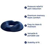 SitRelief | Donut Seat Cushion – Tailbone & Haemorrhoid Relief – Memory Foam – Washable Cover – Office, Travel, Postpartum Use Kalsten