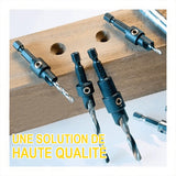 Wood Drill Bit Set – 5-Piece HSS Steel, Countersink Bits & Hex Key Included