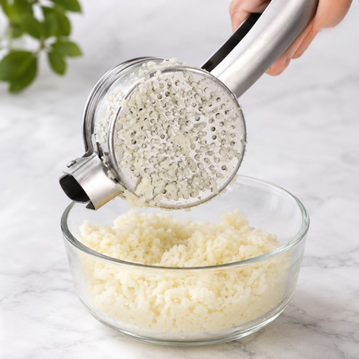 Stainless Steel Potato Masher – 304 Food-Grade, Ergonomic Grip & Dishwasher-Safe
