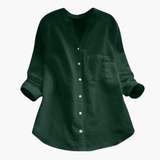 Women's Blouse – Loose Fit, Long Sleeve & Stand-Up Collar