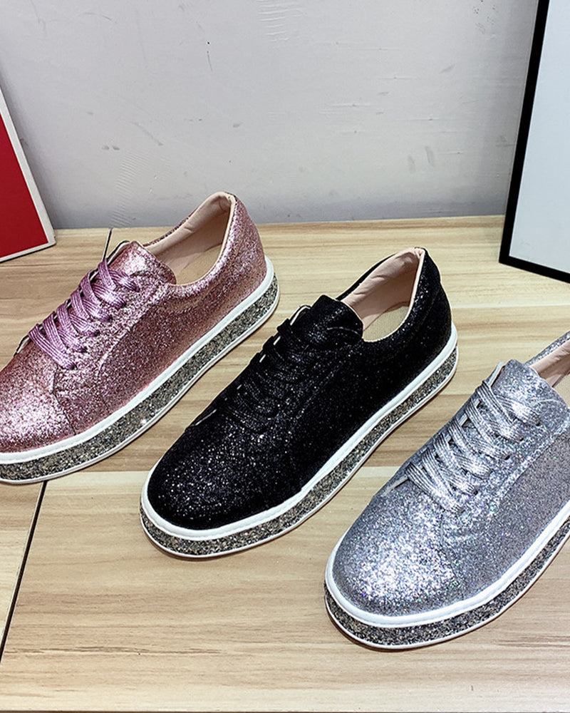 Sienna – Women's Platform Glitter Sneakers