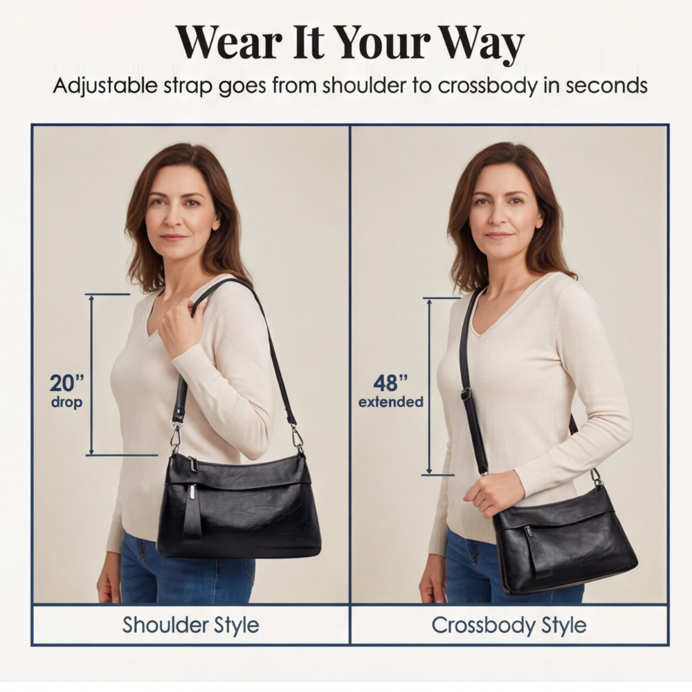 Stylish Soft Faux Leather Crossbody Bag with 3 Compartments – Perfect for Everyday Use