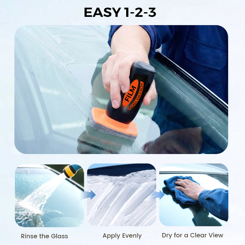 Car Windshield Glass Cleaner – Oil Film Remover, 100g & Compact Handheld