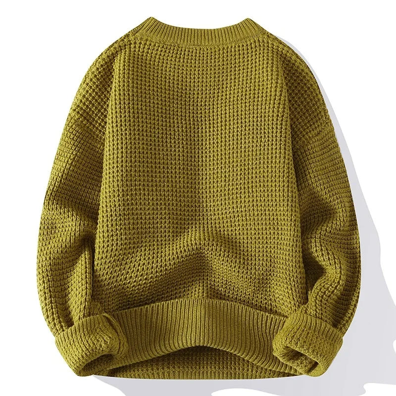 Enhanced Product Title: Silas™ Premium Waffle Knit Pullover - Stylish & Comfortable Sweater for Men/Women

This optimized title includes relevant keywords that potential customers might search for, while also highlighting the product's unique features and