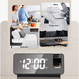 Digital Projection Alarm Clock – 180° Ceiling Projection, 7-Inch LED & Dual Alarm