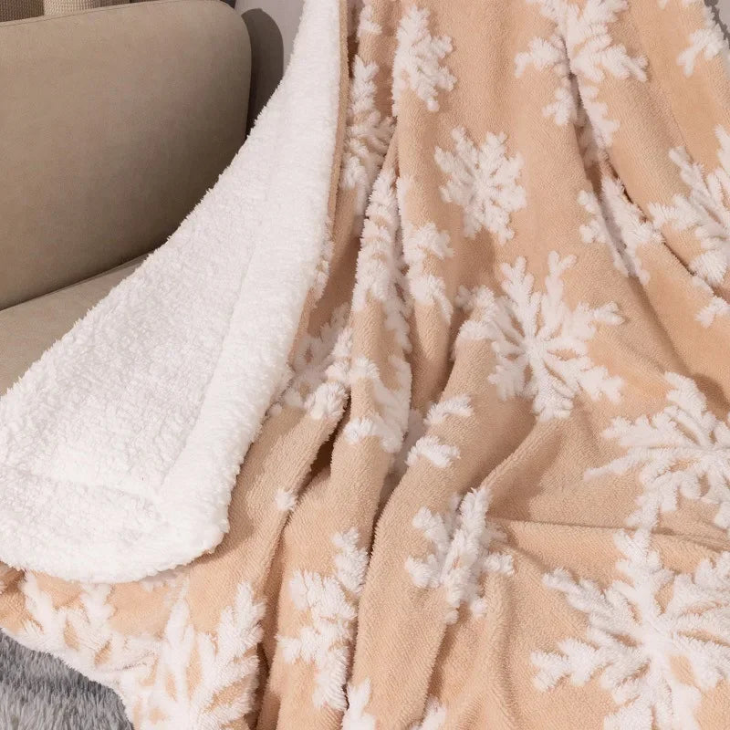 Cozy Christmas Wool Blanket Throw - Perfect for Sofa & Bed Decor