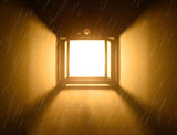 Solar Wall Light with Motion Sensor – IP65 Waterproof, 12h Runtime, White & Black Outdoor LED