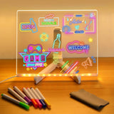 LED Neon Drawing Tablet – USB-Powered, Reusable Acrylic Panel & 3 Sizes