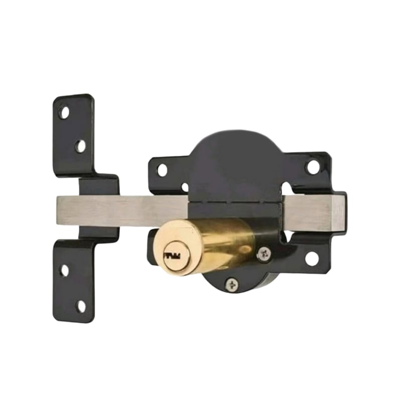 Garden Gate Bolt Lock with Key – Rustproof Iron & Weatherproof Spring Latch