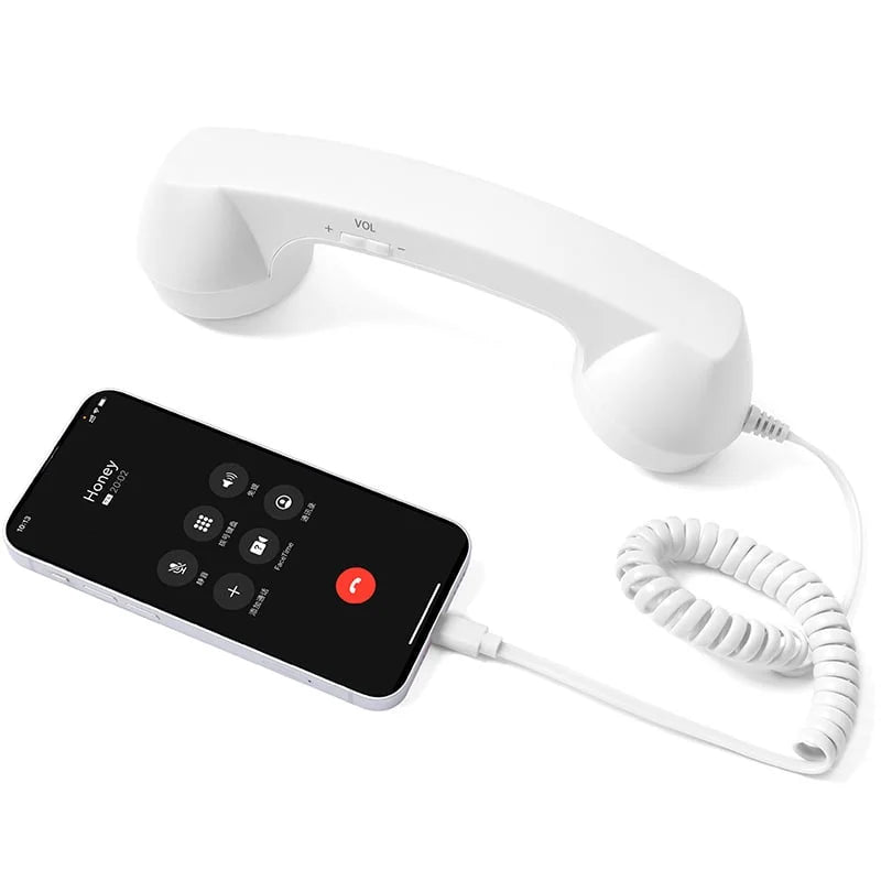 Retro Phone Handset – Ergonomic ABS, USB Plug & Play & Built-in Controls