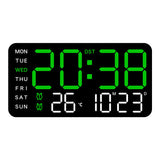 Digital LED Wall Clock – 21.5cm Display, Silent Operation & Time/Date/Temperature