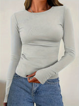 Ladies' Long Sleeve Top with Round Neck for Autumn & Winter - Vivienne - 4